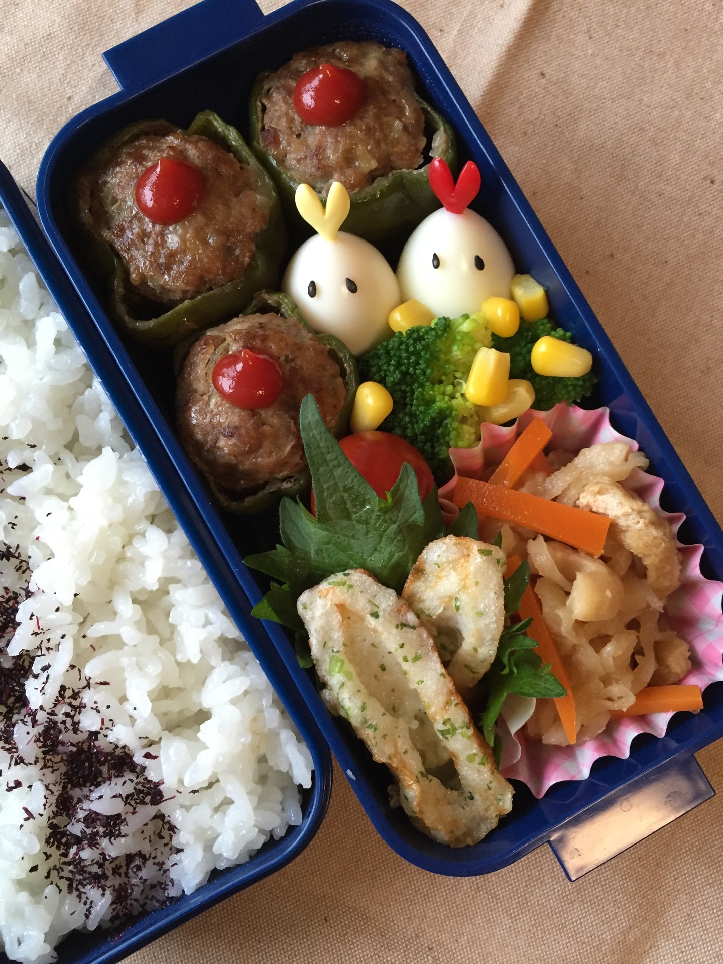 ピーマンの肉詰め弁当 お弁当の記録と主婦の日記